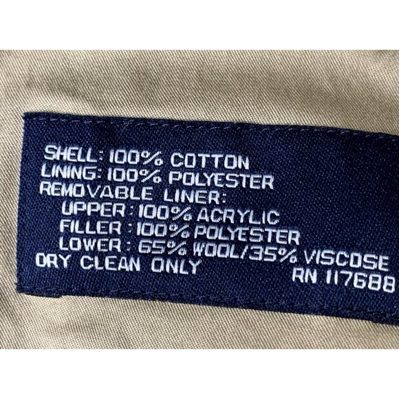 Ralph Lauren Mens Beige Coat Zip-Out Plaid Liner Size L EUC Button RQ10249 - Picture 4 of 10